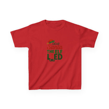 Dear Santa, The Elf Lied! Kids' Christmas Tee