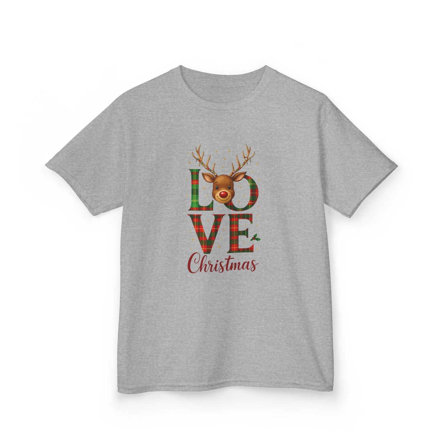 Love Christmas Dinosaur Kids Tee - Holiday Fun!