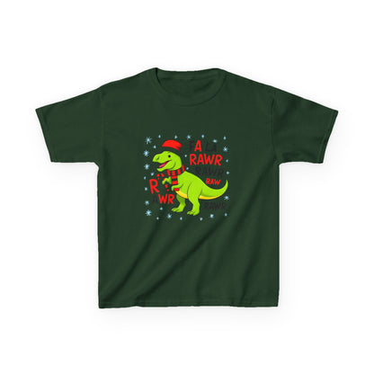 Holiday Dinosaur Kids Tee, Christmas Shirt, Fun Dinosaur T-Shirt, Kids Party Outfit, Cute Graphic Tee, Gift for Kids