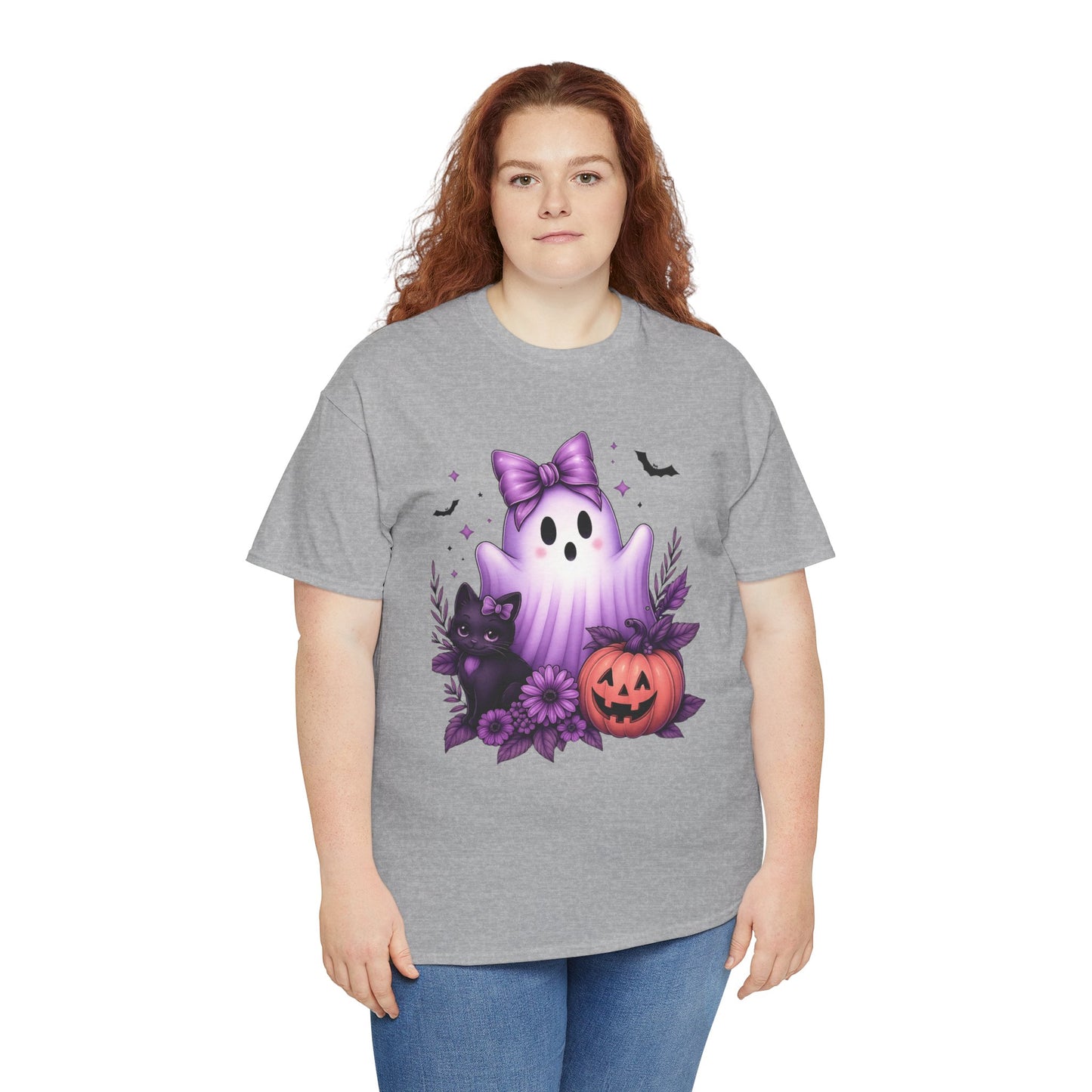 Pastel Halloween Ghost Cat Tee