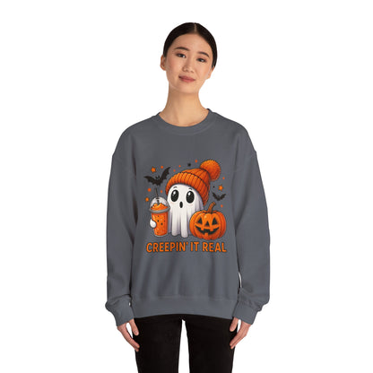 Creepin' It Real Ghost Halloween Sweatshirt