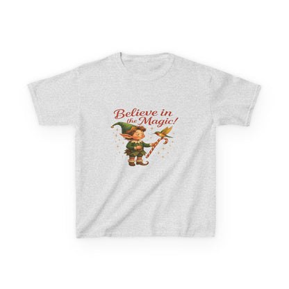 Believe in the Magic Elf & Dino Christmas Kids Tee