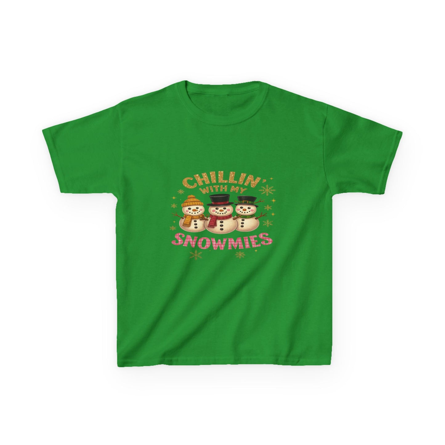 Chillin' with My Snowmies - Holiday Dinosaur Kids Tee