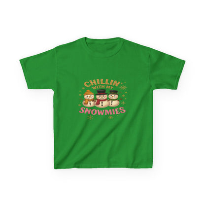 Chillin' with My Snowmies - Holiday Dinosaur Kids Tee