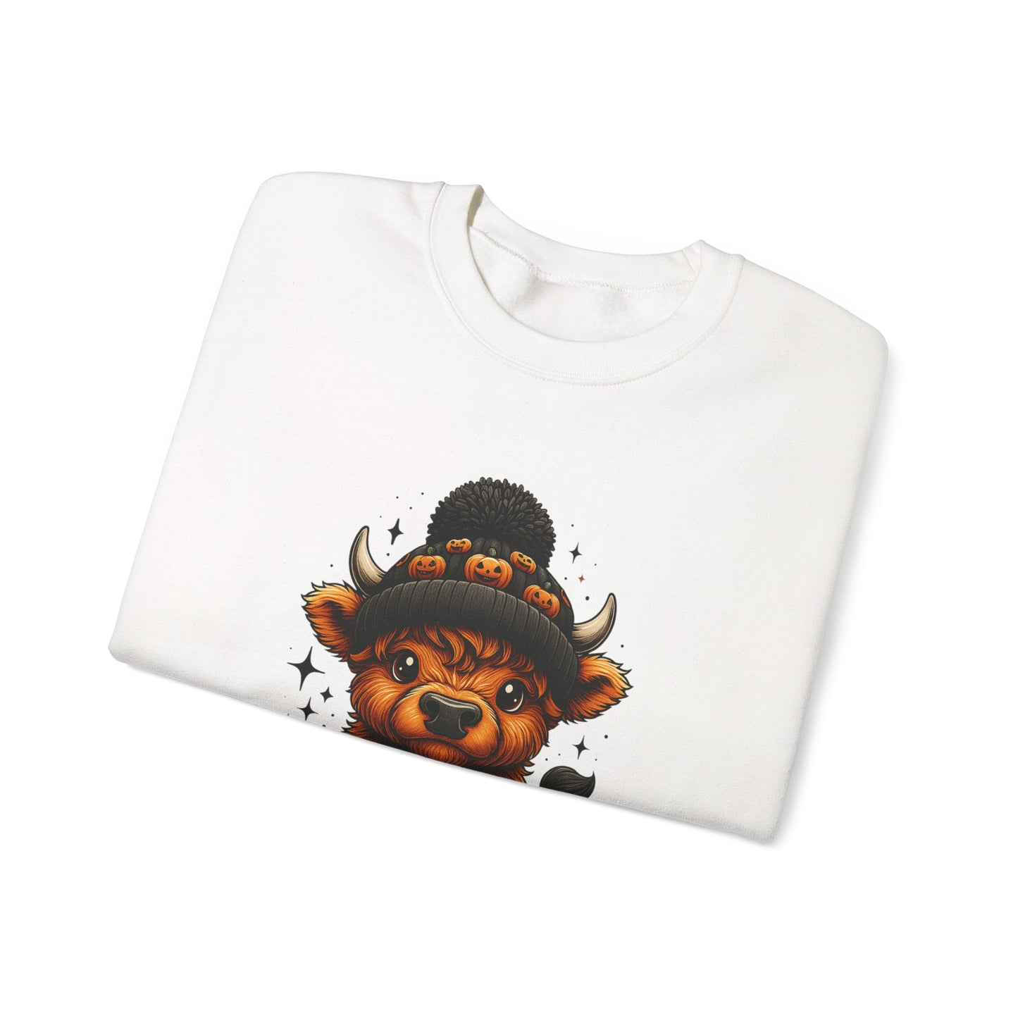 Halloween Cow Calf in Pumpkin Crewneck Sweatshirt