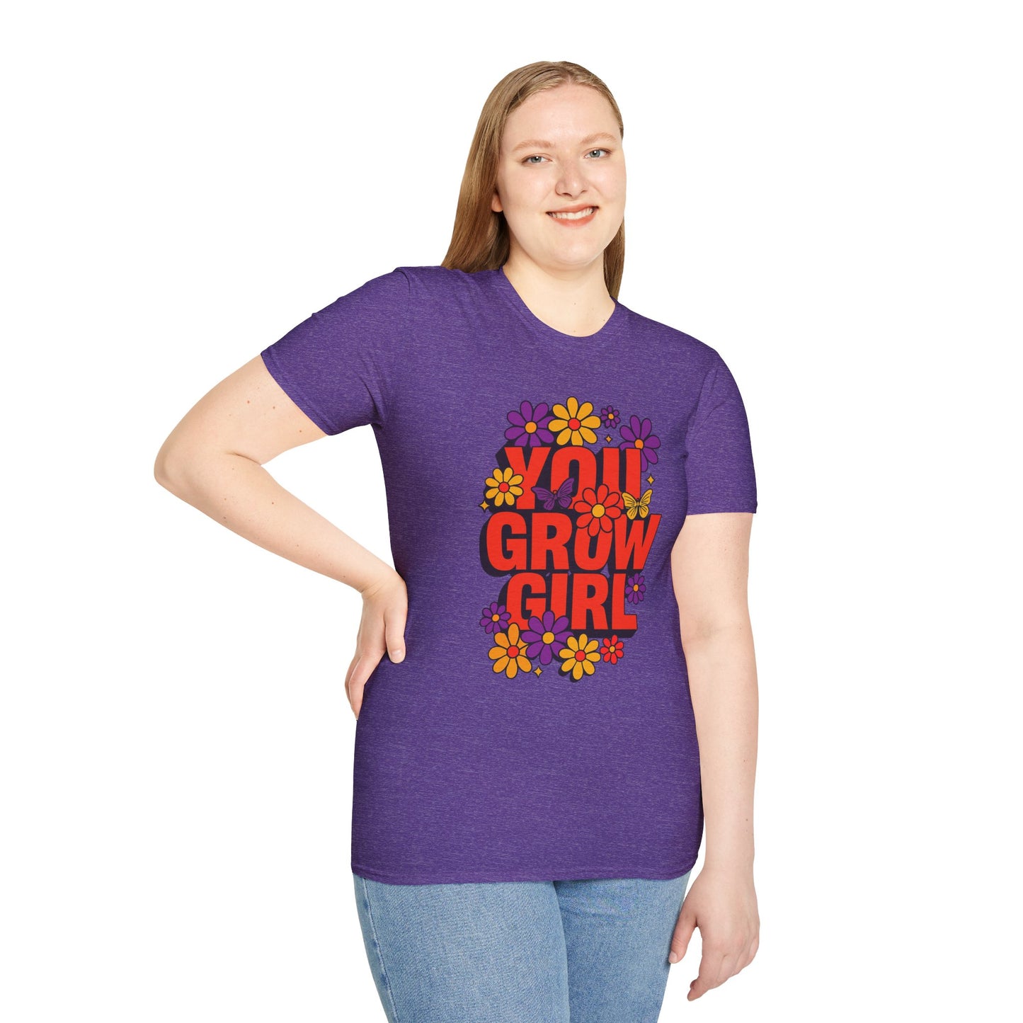 You Grow Girl Floral T-Shirt | Positive Vibes, Empowering Gift, Casual Wear, Spring Fashion, Everyday Comfort