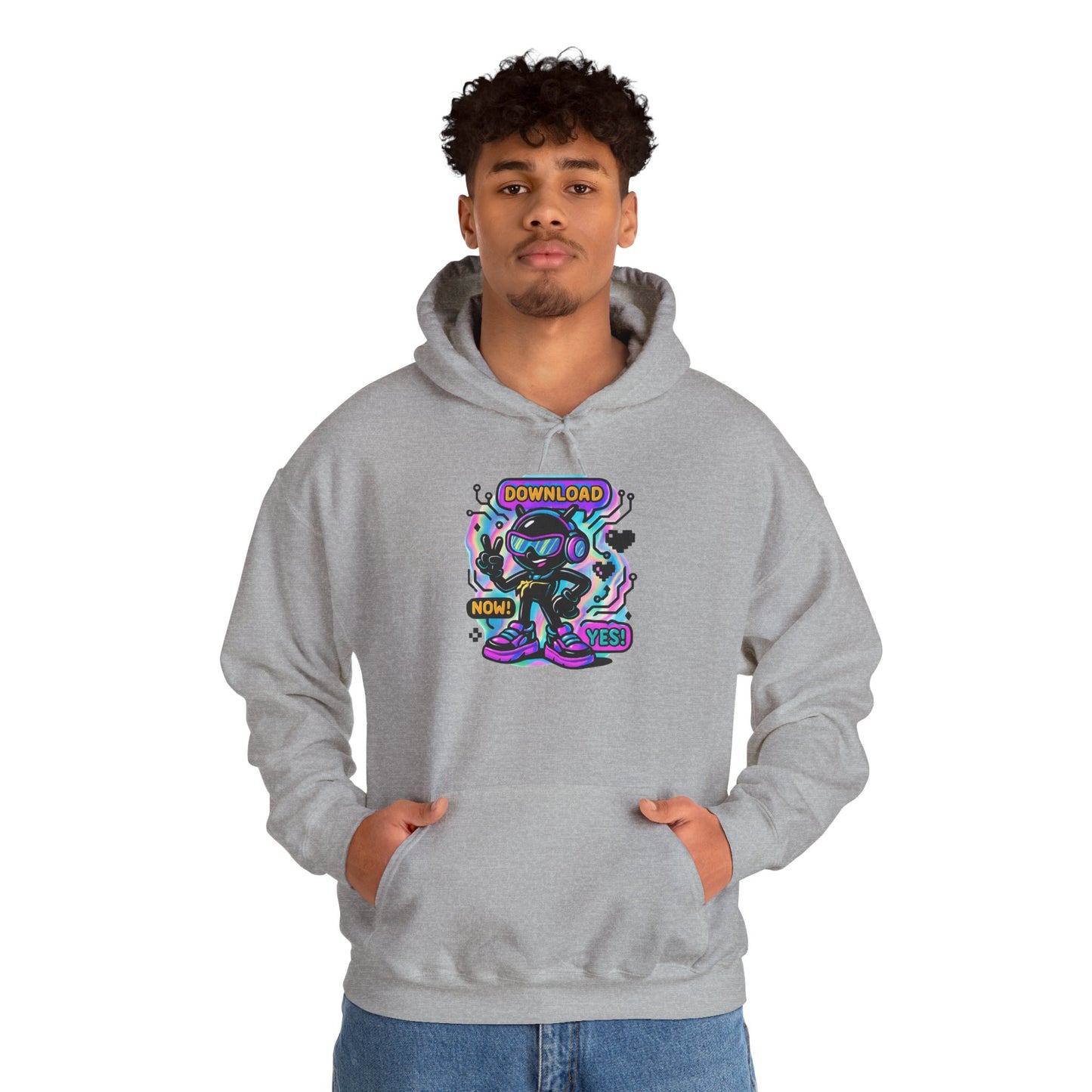 Psychedelic Alien Skate Hoodie — "Down Lord" Neon Graphic Pullover
