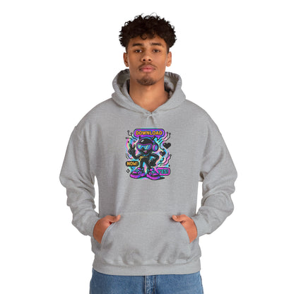 Psychedelic Alien Skate Hoodie — "Down Lord" Neon Graphic Pullover