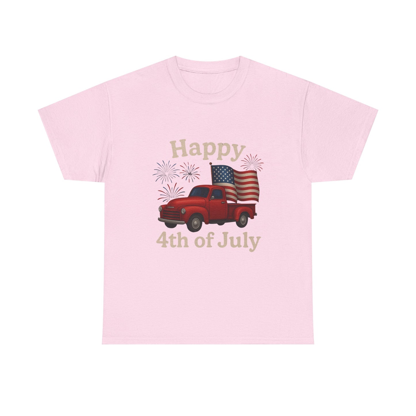 🚙 Happy 4th of July Truck Tee – Patriotic Vintage Pickup Shirt