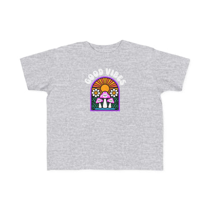 Toddler's Good Vibes Tee - Bright Jersey T-Shirt for Kids, Fun Summer Wear, Gift for Birthdays, Playdates, Rainbow Theme