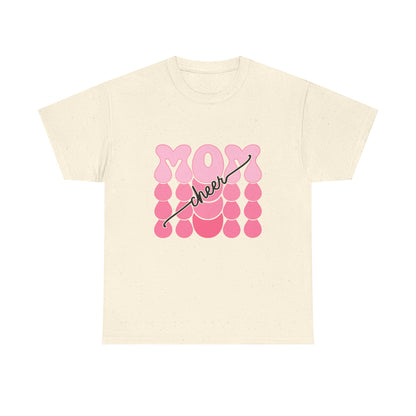 MOM Cheer – Pink Bubble Letter Spirit Tee