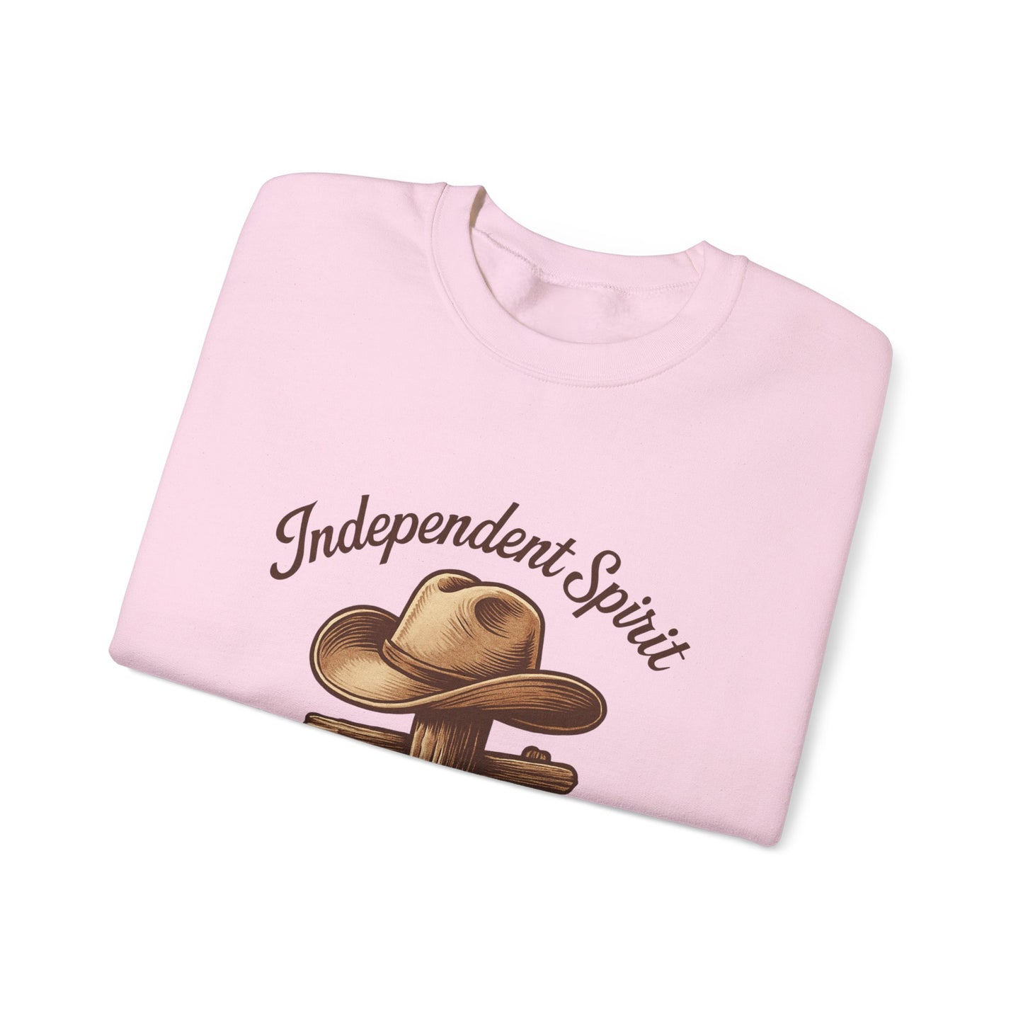 Crewneck Sweatshirt — "Independent Spirit, Quiet Swagger" Western Hat Graphic