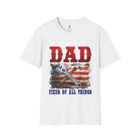 Patriotic Dad T-Shirt | Fixer of All Things Gift | Father's Day, Independence Day, Birthday Present, Casual Wear, Dad Apparel