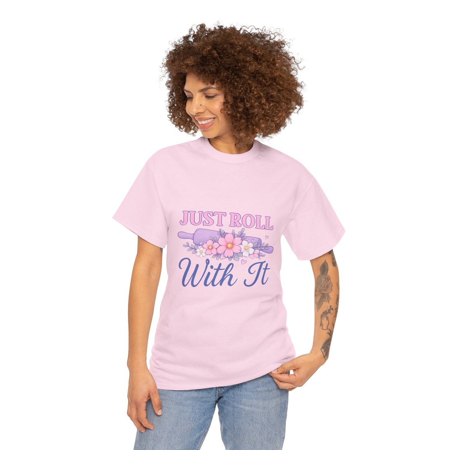 Floral Tee 'Just Roll With It'