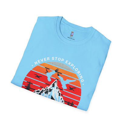Adventure Awaits T-Shirt | Unisex Softstyle Tee | Perfect for Travel Lovers, Outdoor Adventures, Camping, Nature Gifts, Explore