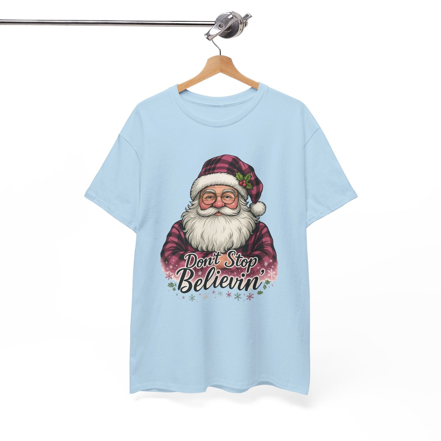 Don't Stop Believin' Santa - Holiday Tee