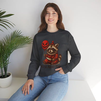 Creepy Clown Raccoon Halloween Sweatshirt
