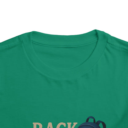 Toddler Tee Back to School Shirt with Backpack, Apple, Pencil, and Book Design
