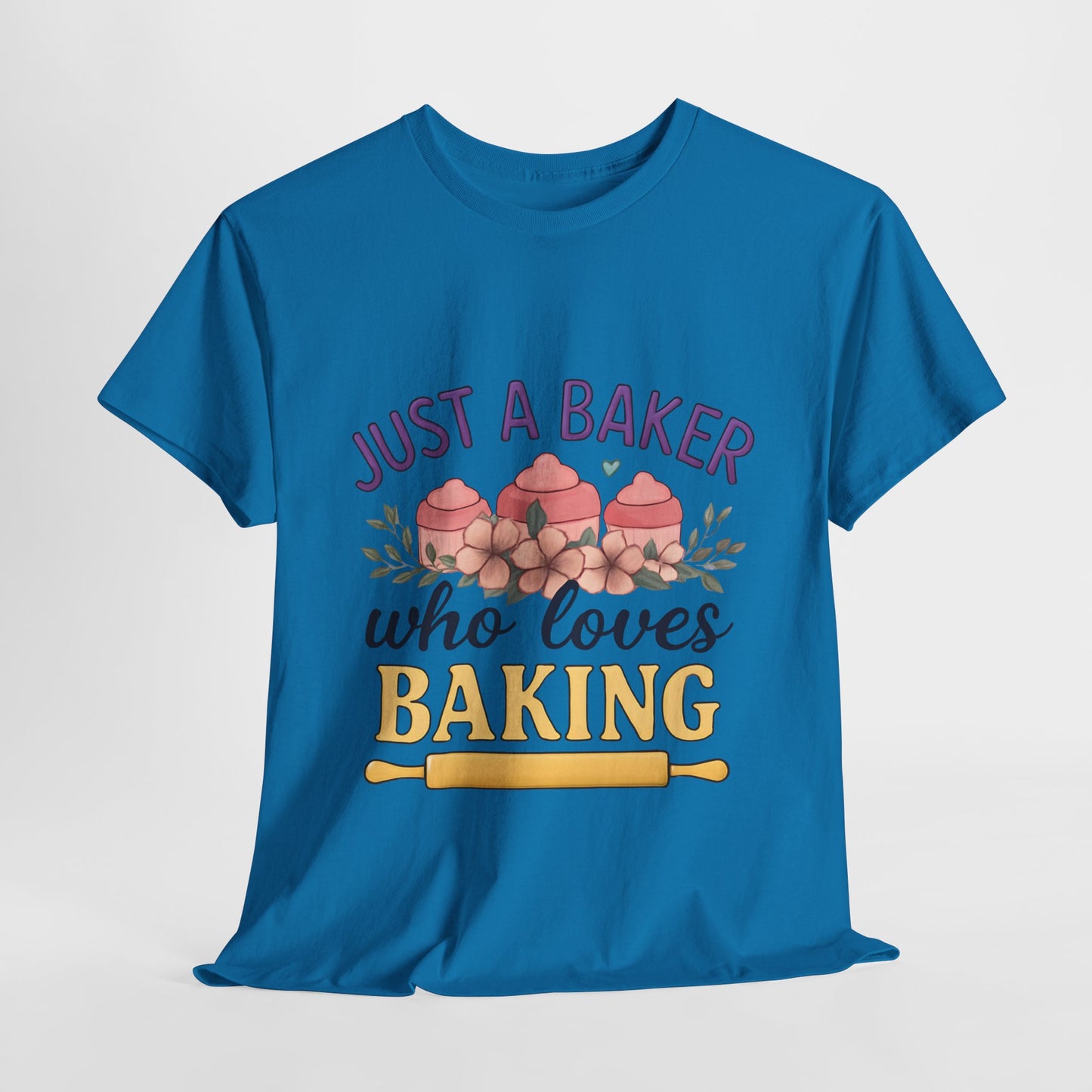 Baking Lover Tee with Cupcake and Rolling Pin Design