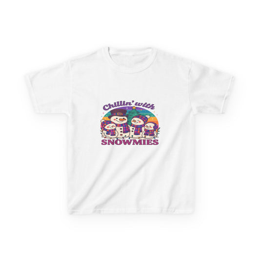 Chillin' with Snowmies - Holiday Dinosaur Kids Tee