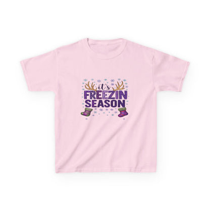 It's Freezin' Season Dino Christmas Tee - Kids Holiday Shirt
