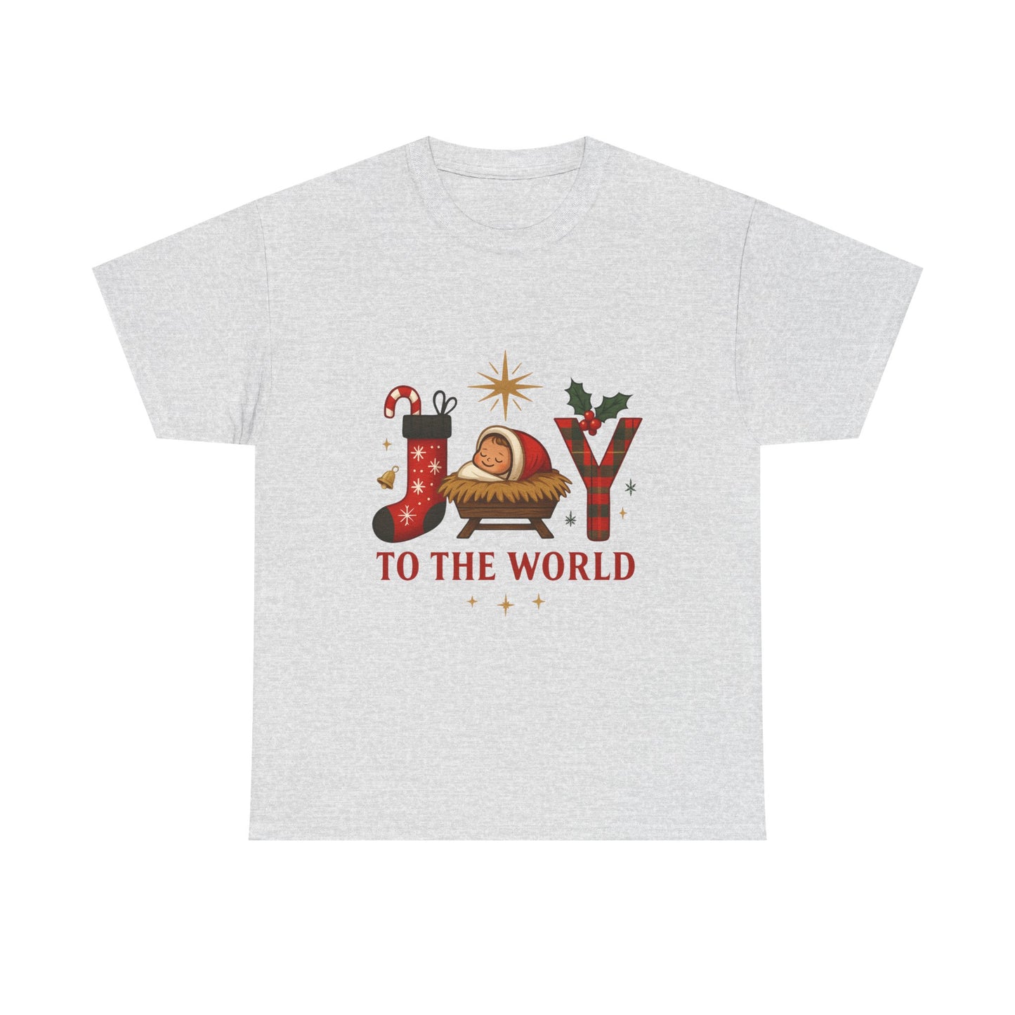 Christmas Joy Unisex Tee with Baby Jesus Illustration