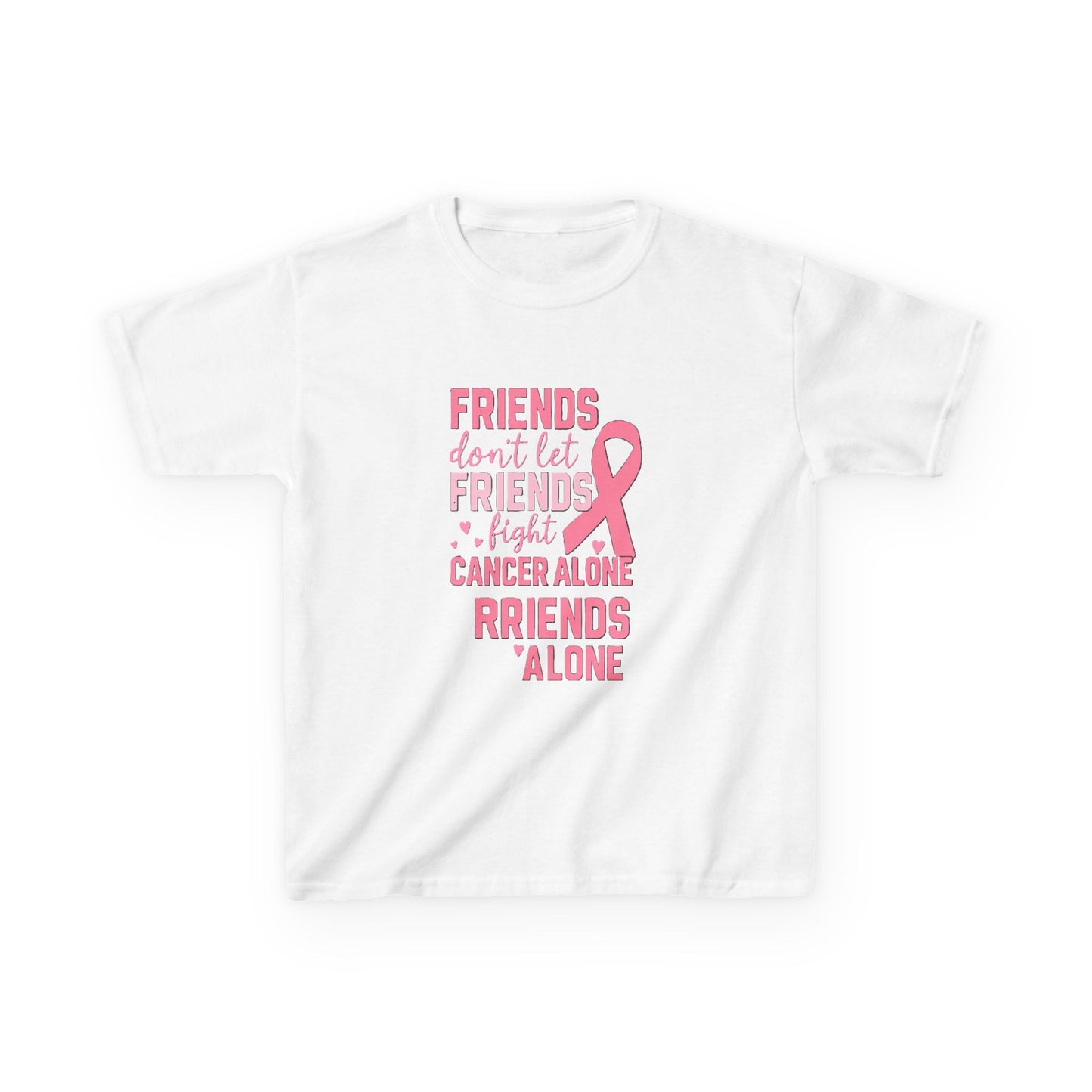 Friends Fight Cancer Alone Tee - Pink Ribbon Kids Shirt