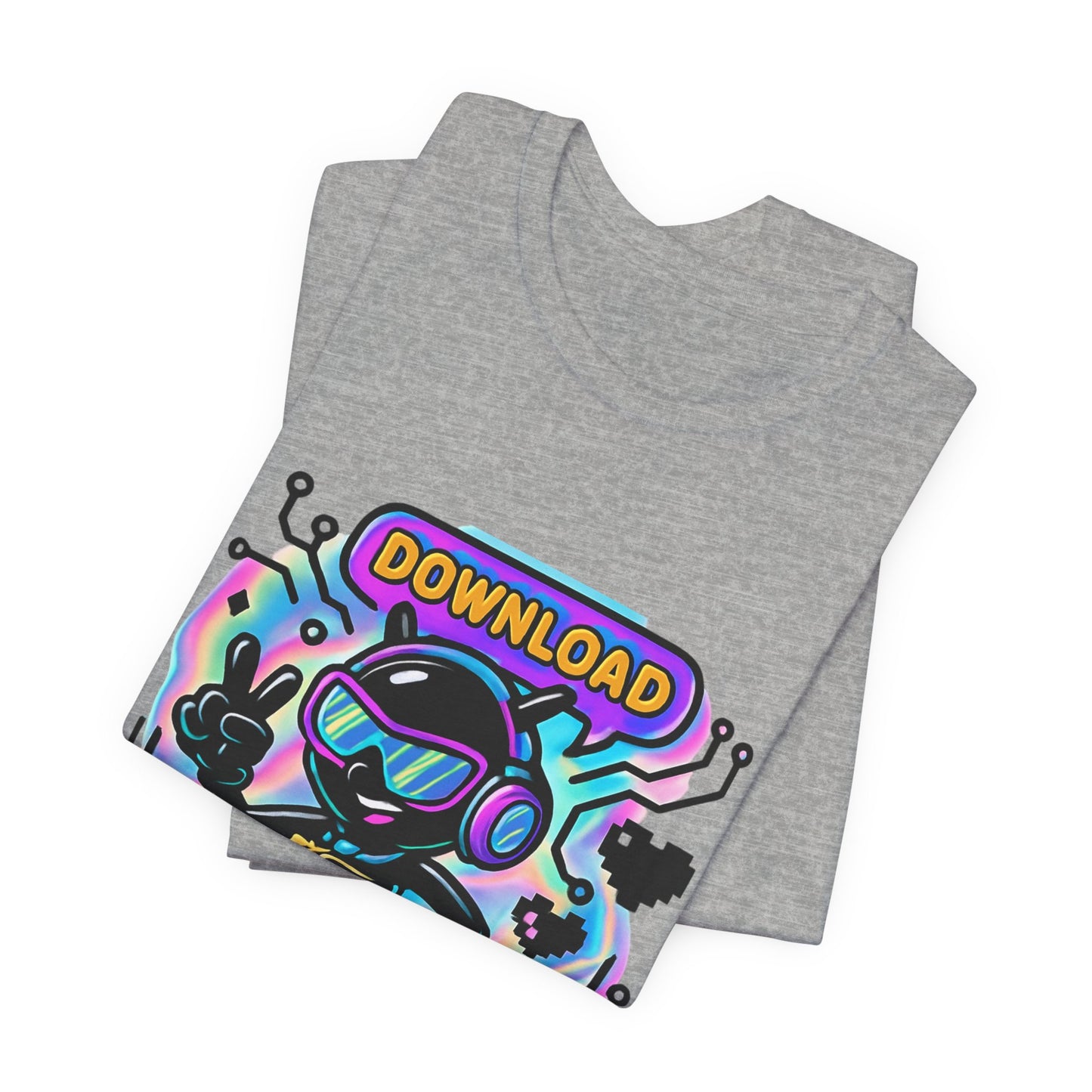 Download Now! Retro Gamer Alien T-Shirt — Neon Vaporwave Gaming Tee