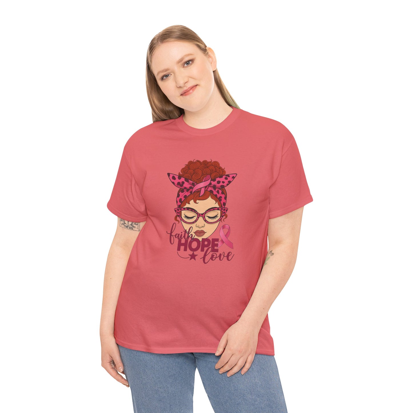 Empowering Cancer Awareness Tee, Hope Love Pink Ribbon Shirt, Inspirational Unisex Tee, Gifts for Breast Cancer Awareness, Supportive [...]