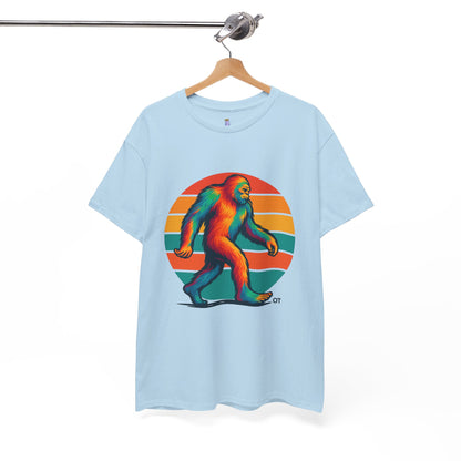 Colorful Bigfoot Unisex T-Shirt, Fun Graphic Tee for Nature Lovers, Perfect for Holidays, Festivals, Camping, Gifts
