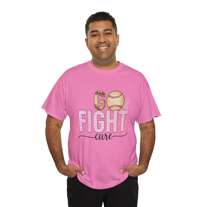 Go Fight Cure Baseball Pink Ribbon Awareness Tee