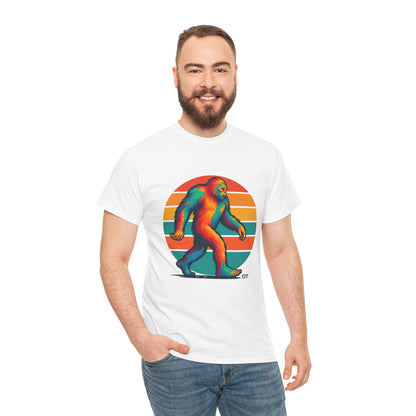 Colorful Bigfoot Unisex T-Shirt, Fun Graphic Tee for Nature Lovers, Perfect for Holidays, Festivals, Camping, Gifts