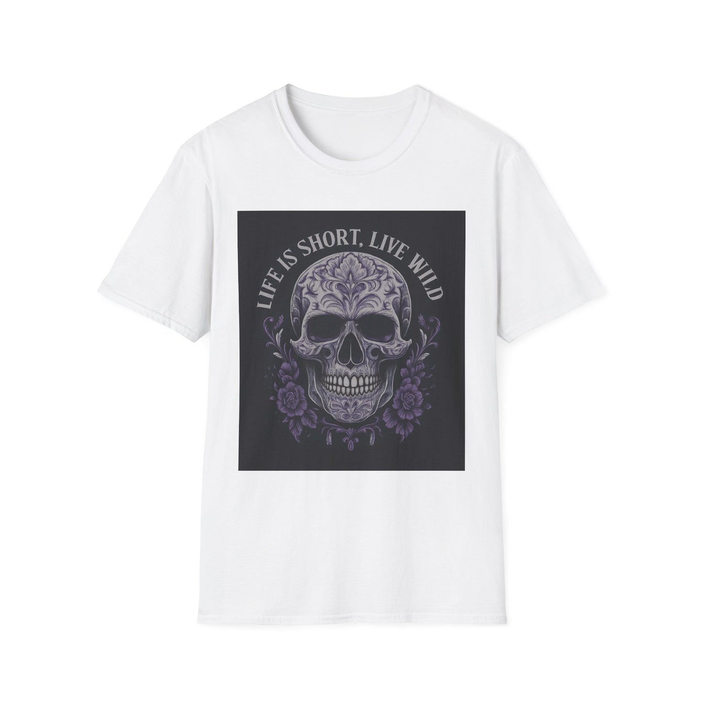 Skull Graphic T-Shirt: Live Wild, Unisex Style for Everyday Wear, Casual Outfit, Gift for Friends, Music Festivals, Halloween