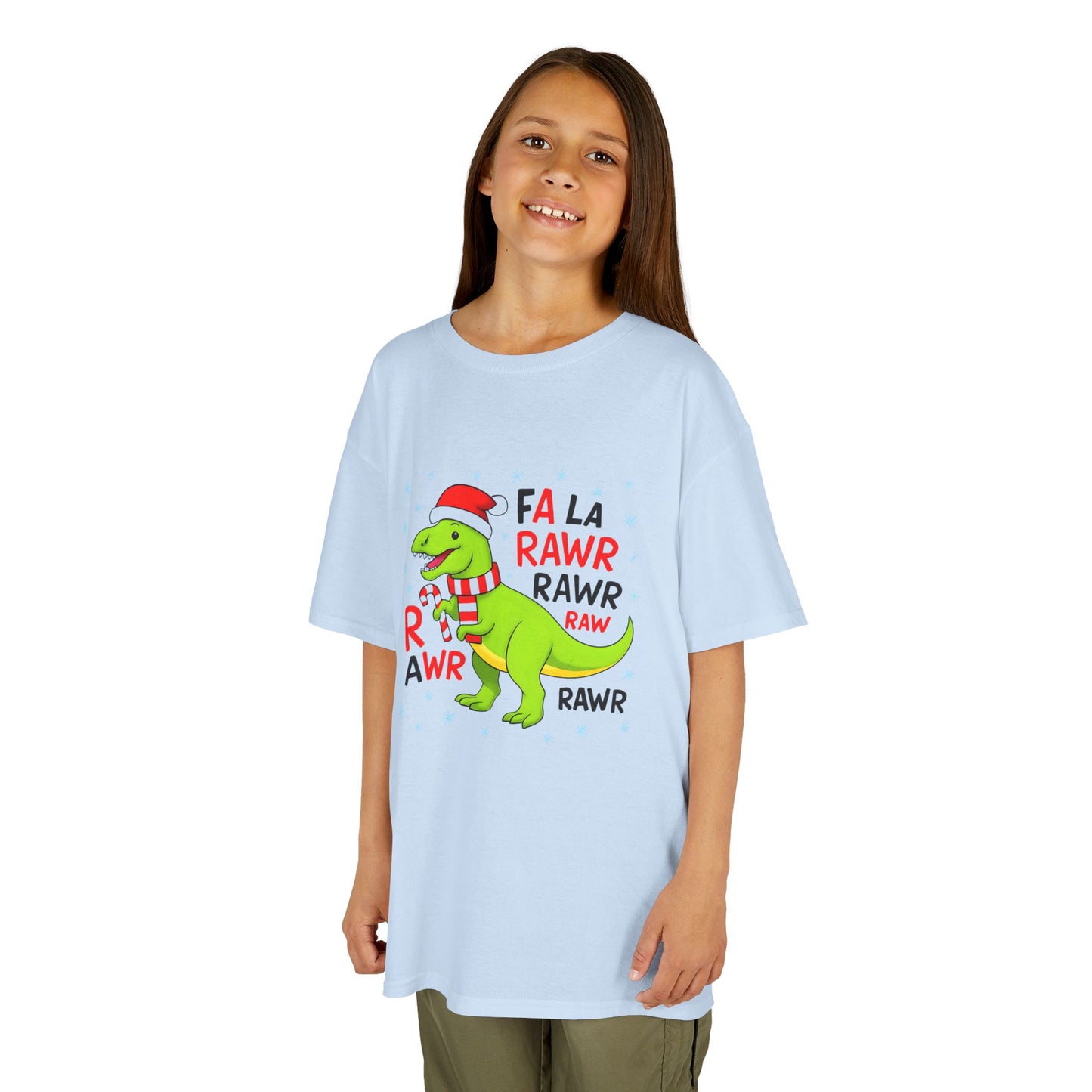 Holiday Dinosaur Kids Tee, Christmas Shirt, Fun Dinosaur T-Shirt, Kids Party Outfit, Cute Graphic Tee, Gift for Kids