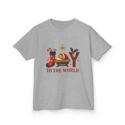 Joy to the World Dino Christmas Kids Tee