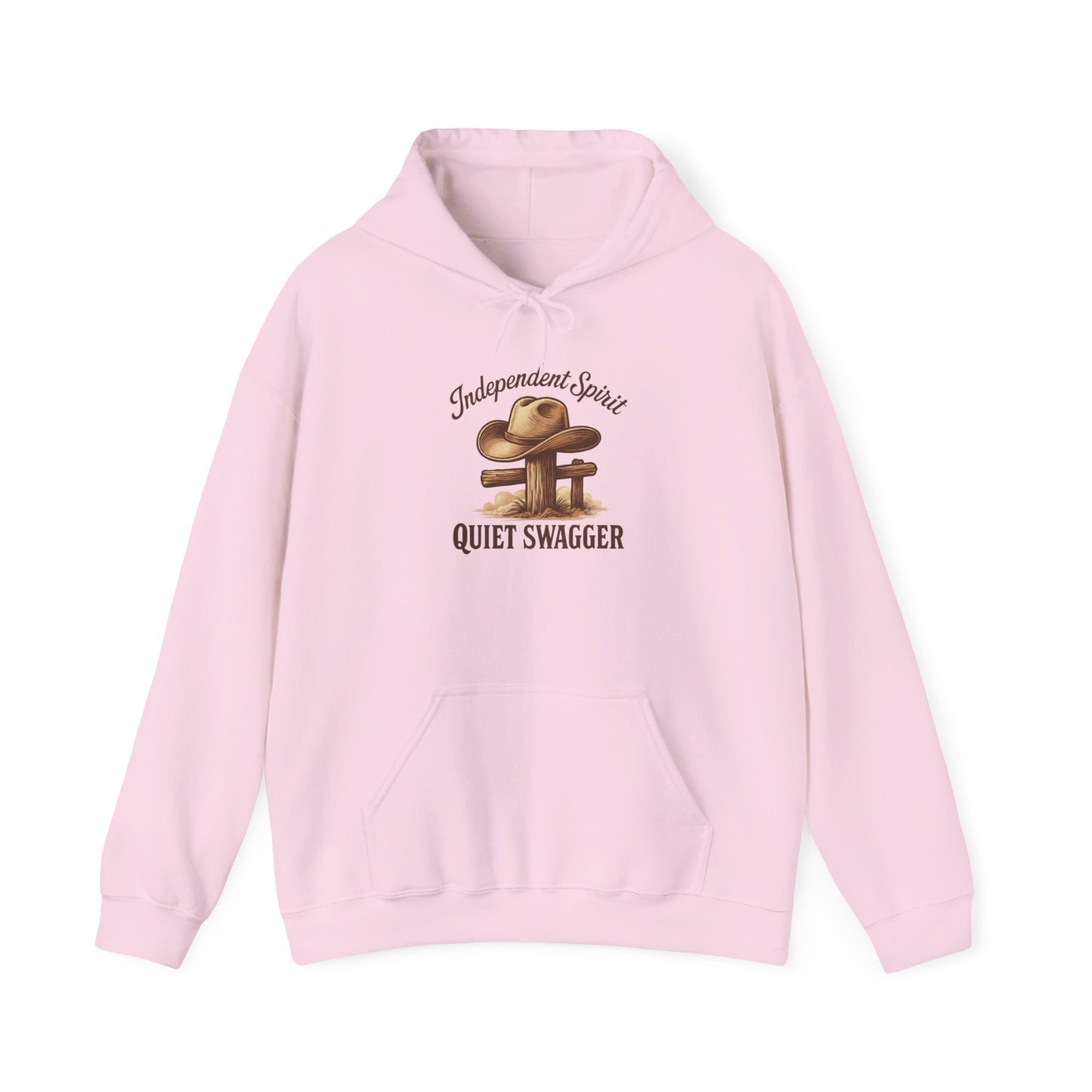 Quiet Swagger Hoodie – "Independent Spirit" Cowboy Hat Graphic Pullover