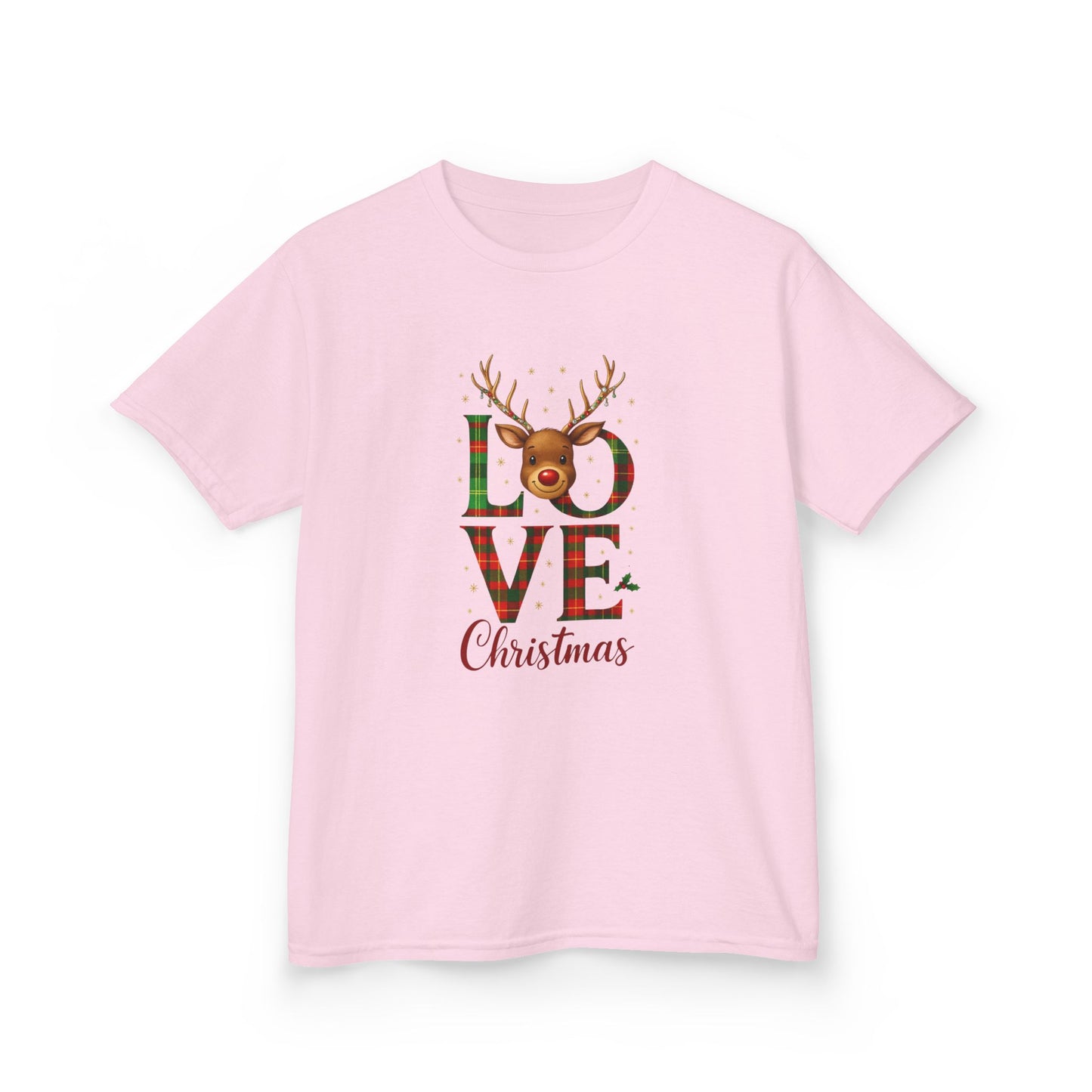 Love Christmas Dinosaur Kids Tee - Holiday Fun!