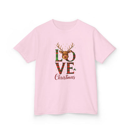 Love Christmas Dinosaur Kids Tee - Holiday Fun!