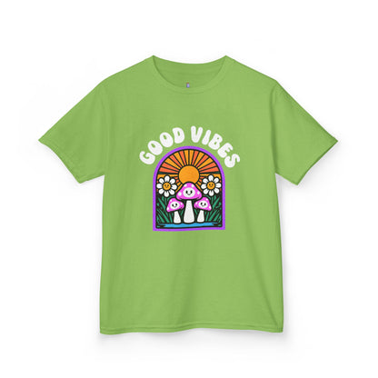 Good Vibes Kids Tee, Fun Summer Shirt, Youth Graphic Tee, Playful Cotton T-Shirt, Gift for Kids, Festival Wear
