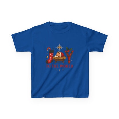 Joy to the World Dino Christmas Kids Tee