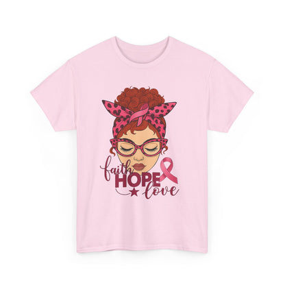 Hope, Faith & Love: Pink Ribbon Awareness Tee