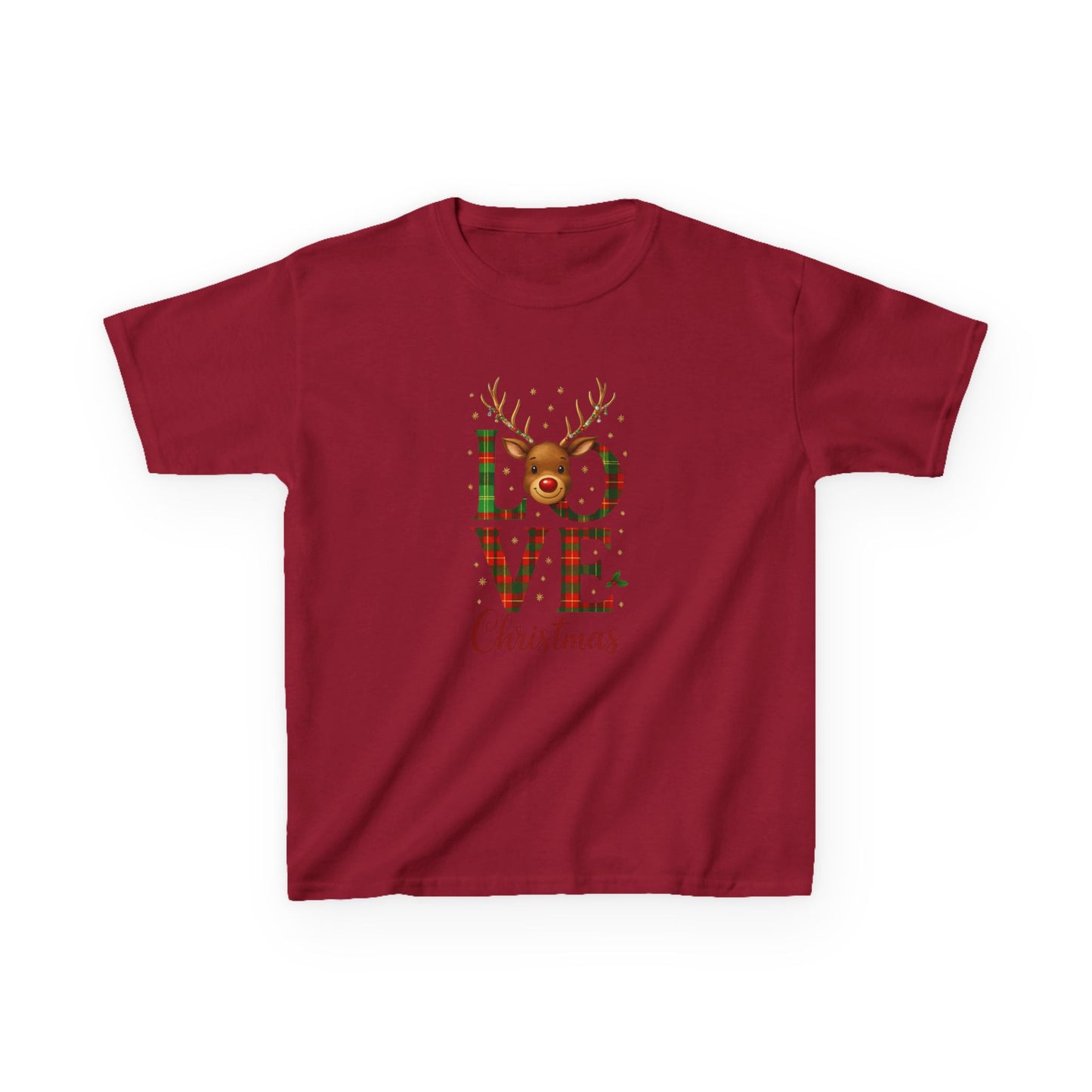 Love Christmas Dinosaur Kids Tee - Holiday Fun!