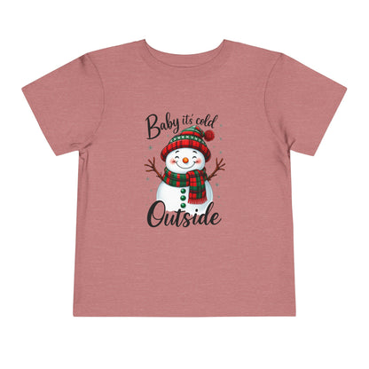 Baby It's Cold Outside Snowman Toddler Christmas Tee