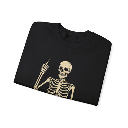 Defiant Skeleton Crewneck - Vintage Halloween Sweatshirt