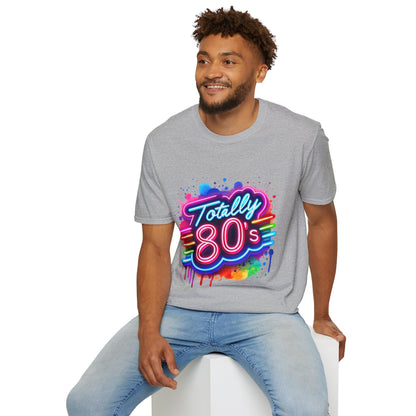 Totally 80s Unisex Softstyle T-Shirt – Retro Vintage Tee, Nostalgic Gift, Party Shirt, Perfect for 80s Theme Events, Festival Wear
