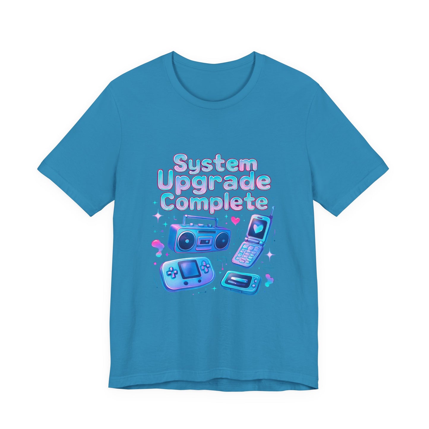 System Upgrade Complete Retro Gaming Tee — Cute Pastel Gameboy & Console Design