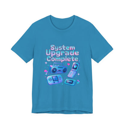 System Upgrade Complete Retro Gaming Tee — Cute Pastel Gameboy & Console Design