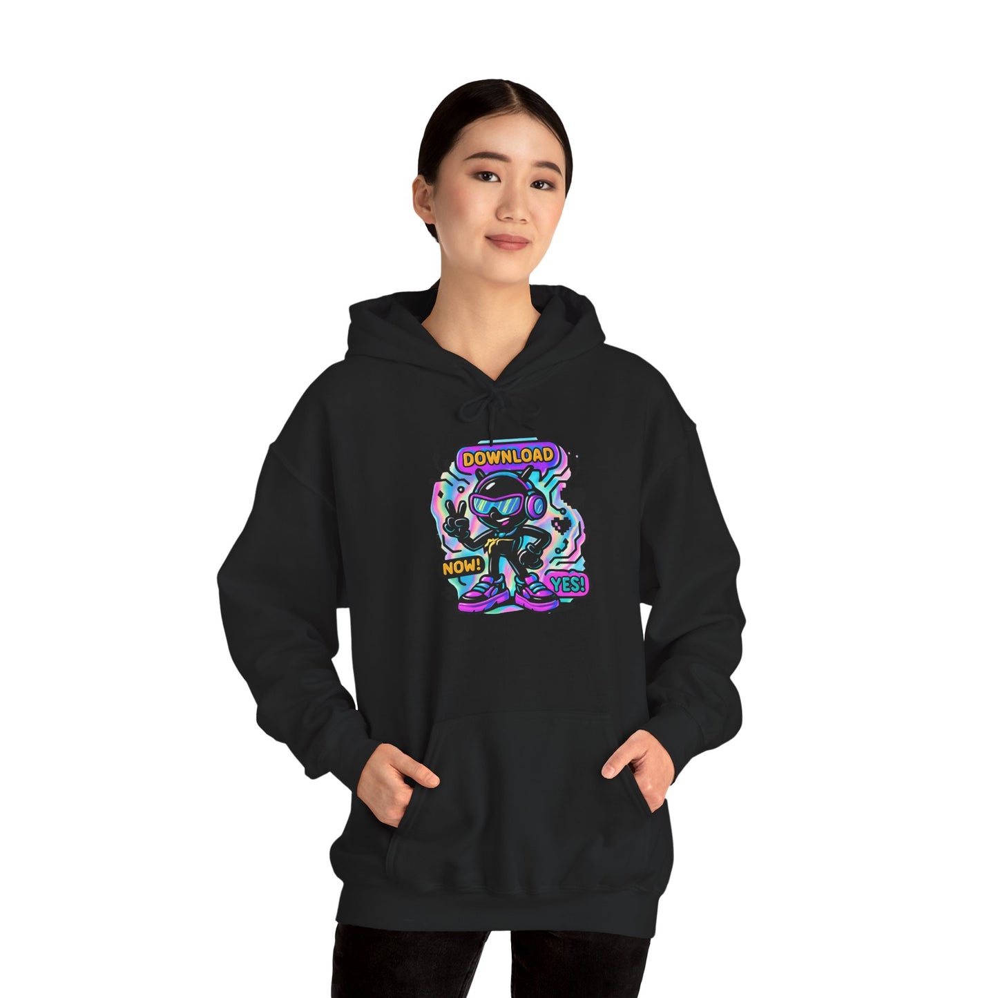 Psychedelic Alien Skate Hoodie — "Down Lord" Neon Graphic Pullover