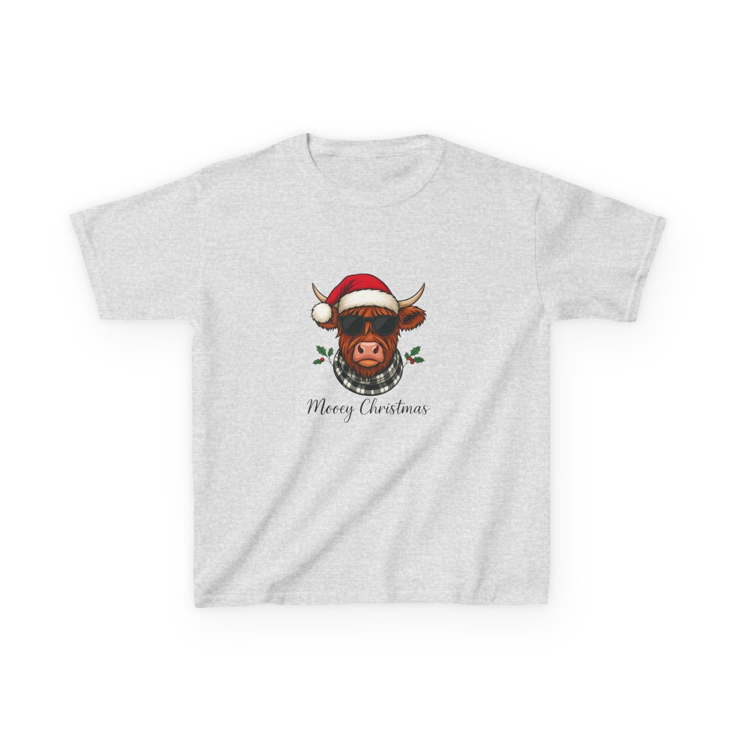 Moovey Christmas Highland Cow Kids Tee
