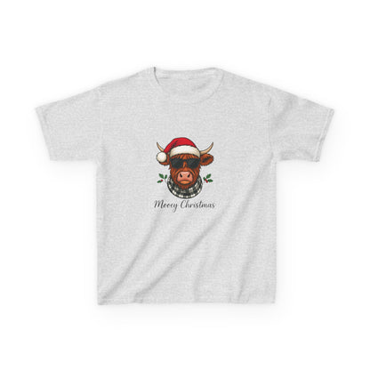 Moovey Christmas Highland Cow Kids Tee